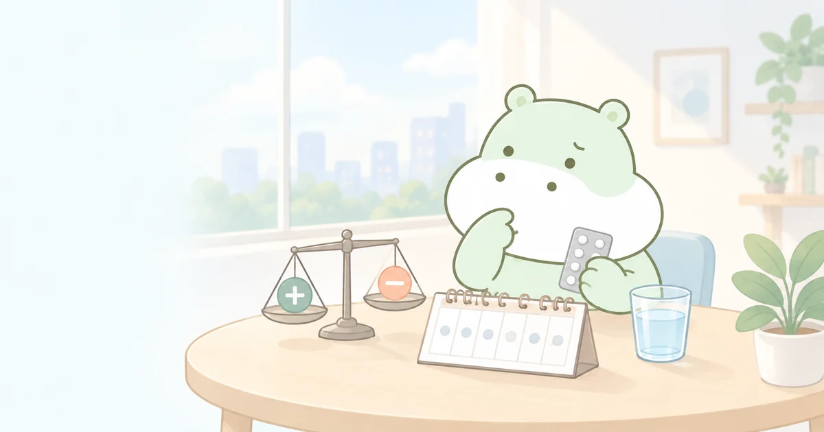 太陽と月のバランスを整え、大きな気分の波を予防する治療を表したカバのイラスト