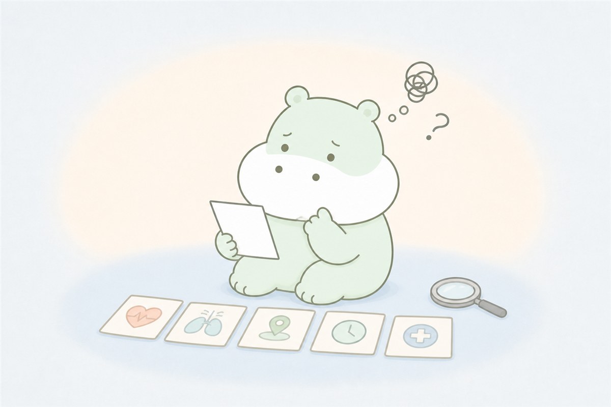 発作の経過と身体疾患を整理するカバのイラスト